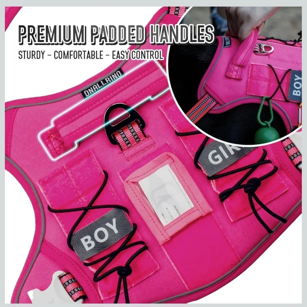 Fluorescent Pink Tactical Dog Harness Size XL